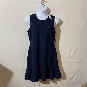 NWT Margaret M dress size XL navy ruffled bottom Merryn knit